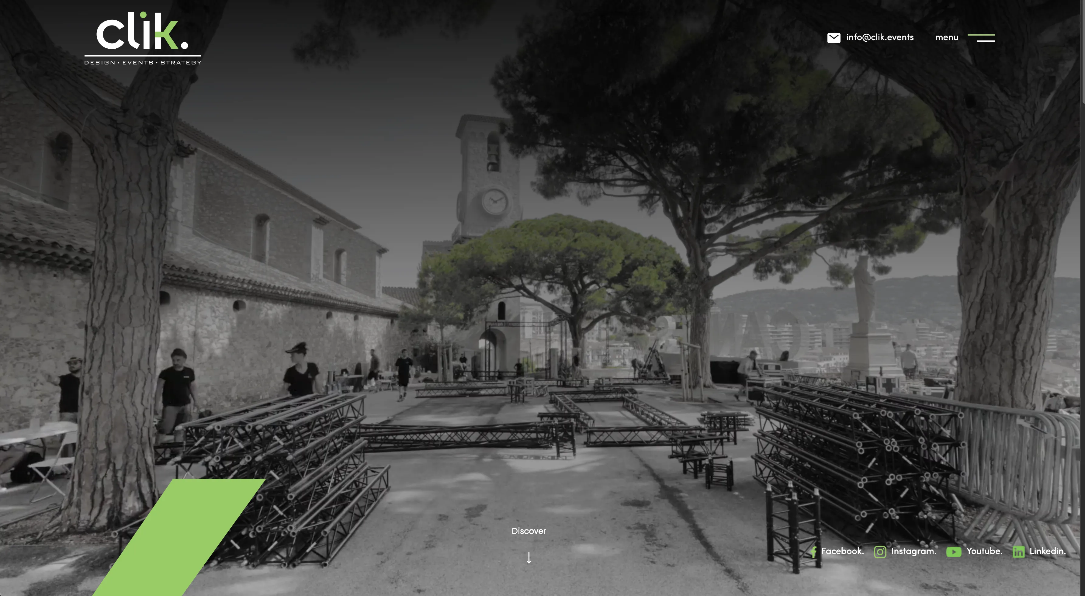 Capture d'écran du site clik.events