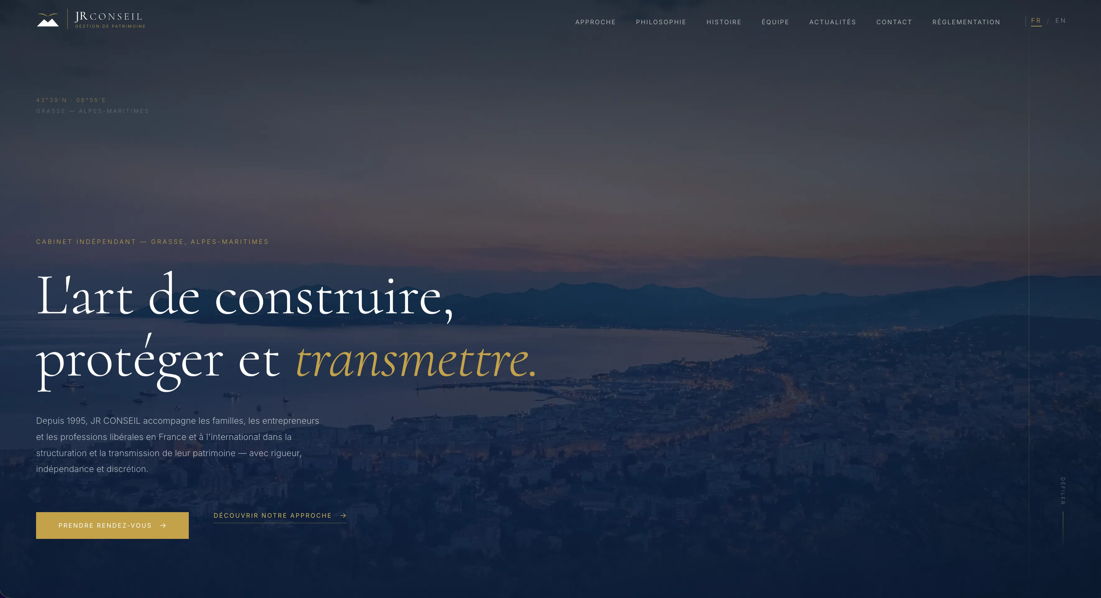 Screenshot of the jr-conseil.fr website